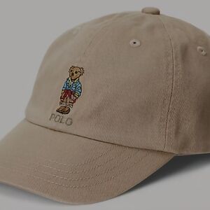 Polo by Ralph Lauren Beige Cap with Bear Design